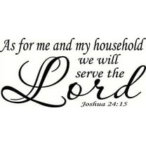 Joshua 24:15, V2, Bible Verse Vinyl Wall Decal by Scripture Wall Art, 11"x22" Black,