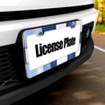 thumbnail image 5 of 2piece License Plate Frame Metal Car Accessories License Plate Cover Fits Standard U.S. Vehicles 12.3x 6.3 Inches Cornflowerblue Checked Hand-Drawn Sketch_4, 5 of 7