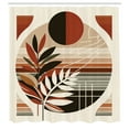 thumbnail image 2 of Ambesonne Monstera Shower Curtain, Abstract Mid Century Leaf, 69"Wx70"L, Redbrown Dusk Black, 2 of 4