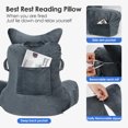 thumbnail image 3 of Large Memory Foam Reading Pillow, Lumbar Back Rest Pillow with Remove Neck Pillow and Support Arm for Bed Sitting, Couch, Floor Backrest Reading & Relaxing, 3 of 8