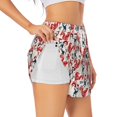 thumbnail image 1 of Balery Roosters Pantalones cortos deportivos para mujer con forro y dos bolsillos, elásticos, para entrenamiento, gimnasio, yoga-Medium, 1 of 7