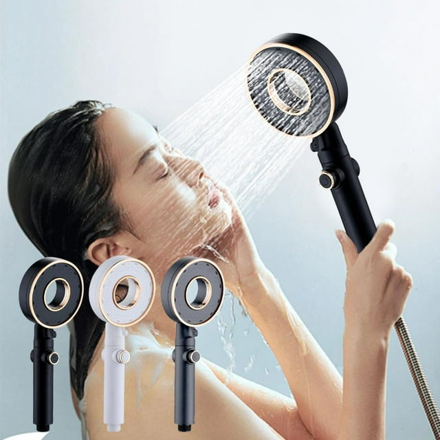 Feltree High Pressure Hand Shower Head with 3 Spray Modes, One-Press Water Stop, Turbocharged for Low Water Pressure, Easy Install Universal Fit