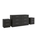 thumbnail image 3 of Kappesberg Foster Black 3-Piece Modern Dresser and Nightstand Bedroom Set, 3 of 10