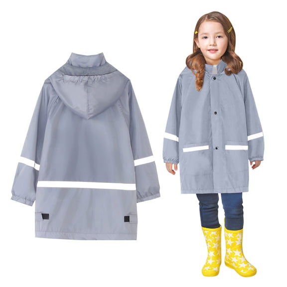 Toddler Raincoat Waterproof Girls Rain Jacket Reusable Kids Ponchos with Hood Girls Rain Jackets Size 2-3 Years