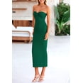 thumbnail image 4 of Vestido PRETTYGARDEN Maxi Verde Sin Tirantes con Nudo Frontal Torsionado Talle M, 4 of 8