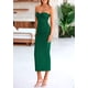 thumbnail image 4 of Vestido PRETTYGARDEN Maxi Verde Sin Tirantes con Nudo Frontal Torsionado Talle M, 4 of 8