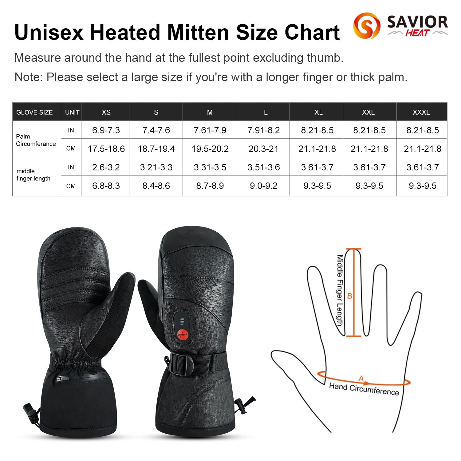 Savior Heated Gloves Ski Mittens Touch Screen Fingers Waterproof Windproof Battery Heated Mitten Gloves Mens Womens