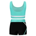 thumbnail image 2 of vastwit Kids Girls Gymnastics Outfit Tracksuit Training Tank Tops Dance Bra and Yoga Shorts Ballet Blue Green 14, 2 of 7