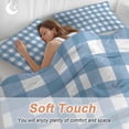 thumbnail image 5 of Blue White Plaid Bedding 3 Piece Duvet Cover Set Full Size, Gradient Geometric Buffalo Checkered Soft Microfiber Comforter Cover with Zipper Closure & Pillowcases, Wrinkle & FadeResistant Quilt Cover, 5 of 9