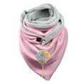 thumbnail image 1 of Women Colorful Dandelion Print Cotton Winter Warm Button Up Scarf, 1 of 3
