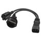 thumbnail image 1 of Cable de alimentación bidireccional, divisor de 1 a 2 tomas, cable de alimentación C14 macho a 5-15R hembra, extensión de 4,8 mm, color negro., 1 of 5