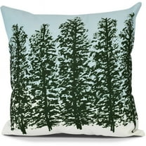 16" x 16" Simply Daisy Hidden Forrest Winter Polyester Accent Pillow, Green Qty 1