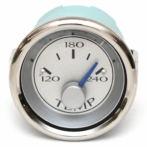 VeeThree Boat Temperature Gauge 781905PDFB | Metallic Silver / Blue