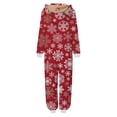 thumbnail image 4 of Fgnfyis Family Matching Christmas Pajamas Red Snowflake Print Zipper Hooded Long Sleeve Soft Cozy 2 Piece Pajamas Set Tops Pants Sleepwear, 4 of 6