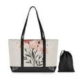 thumbnail image 7 of FORMRS Canvas Laptop Tote Bag for Women with 15.6" Computer Compartments Shoulder Handbag, Pink Flower, 7 of 7