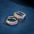 thumbnail image 5 of 925 Sterling Silver Colored High Carbon Diamond Hoop Earrings, Fine Jewelry for Women Gift, 5 of 6