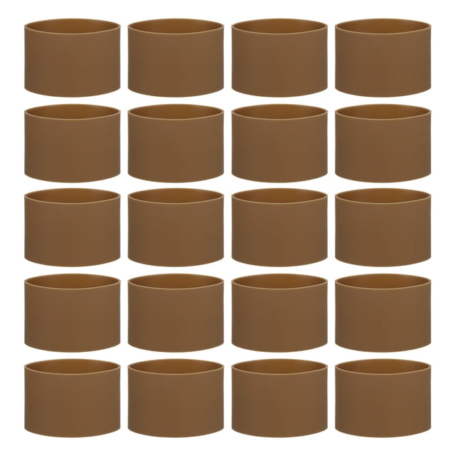 20Pcs Silicone Rubber Bands Non-slip 3.39 Inch for Art, Brown