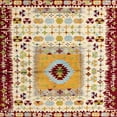 thumbnail image 1 of Ahgly Company Machine Washable Indoor Square Abstract Khaki Gold Area Rugs, 3' Square, 1 of 7
