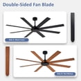 thumbnail image 3 of 66-Inch Indoor/Outdoor Ceiling Fan without Light - Large Ceiling Fan with 8-Blade in Black Walnut, Remote & App Control, Quiet DC Motor​, 3 of 9