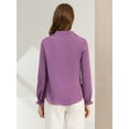 thumbnail image 4 of INSPIRE CHIC Women's Sweet Ruffle Peter Pan Collar Button Up Work Shirts, 4 of 6