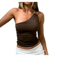 thumbnail image 3 of Summer Halter Tops for Women Deep V Neck Crop Tank Top Backless Tankini Top Brown L, 3 of 9