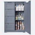 thumbnail image 3 of Aiho Wooden Kitchen Pantry Cabinet, 31.5"L Kitchen Storage Cabinets with 4 Drawers, 1 Door and Adjustable Shelves, For Kicchen, Dining Room, Livingroom, Bathroom - Gray, 3 of 9