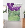 thumbnail image 2 of Purple Gold Sheer Waterfall Valance Curtains for Window, Abstract Flower Ombre Aesthetics Paint Rod Pocket Sheer Topper Swag Curtains for Living Room, Kitchen 38.5"W x 47.2"L, 2 Panels, 2 of 7