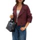 thumbnail image 2 of Abrigo Corto de Mujer, Estilo Gabardina, Informal, Cruzado, Chaqueta Corta, Prenda de Abrigo de Moda para Otoño con Cinturón Rojo Vino L, 2 of 8