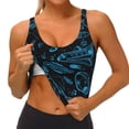 thumbnail image 3 of Gukieu Spacecraft Print Women's Sports Vest, Low-neck U-shaped Removable Pad Sports Bra for Yoga, Exercise, Dance-X-Large, 3 of 8