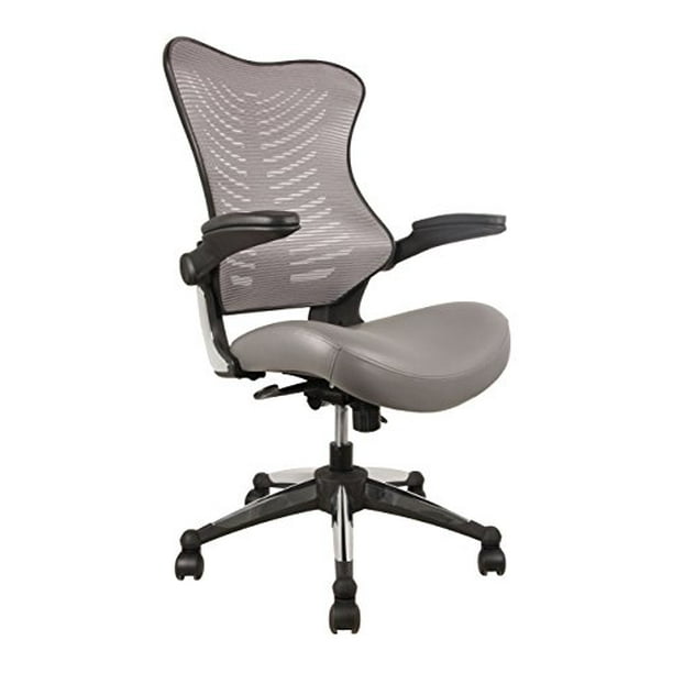 Office Factor Executive Ergonomic Office Chair Back Mesh Bonded Leather