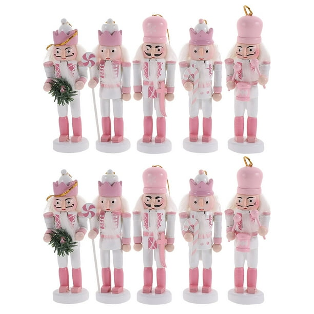 ColoMX 10 Uds. De regalo de Navidad, adorno de Cascanueces colgante, decoración de marionetas de Navidad, decoración de Navidad de Cascanueces de madera