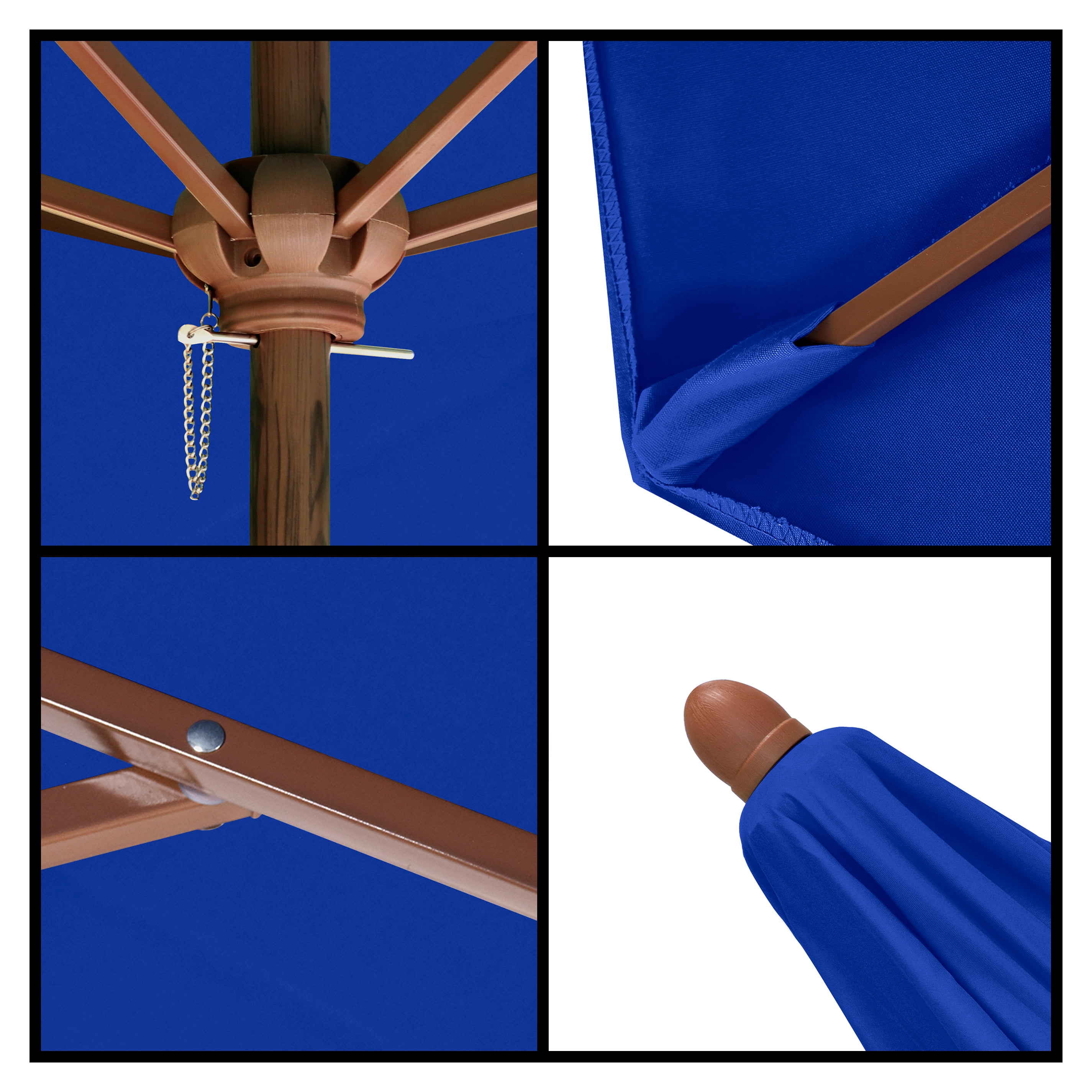 Astella 90" Pacific Blue Solid Print Hexagon Market Patio Umbrella