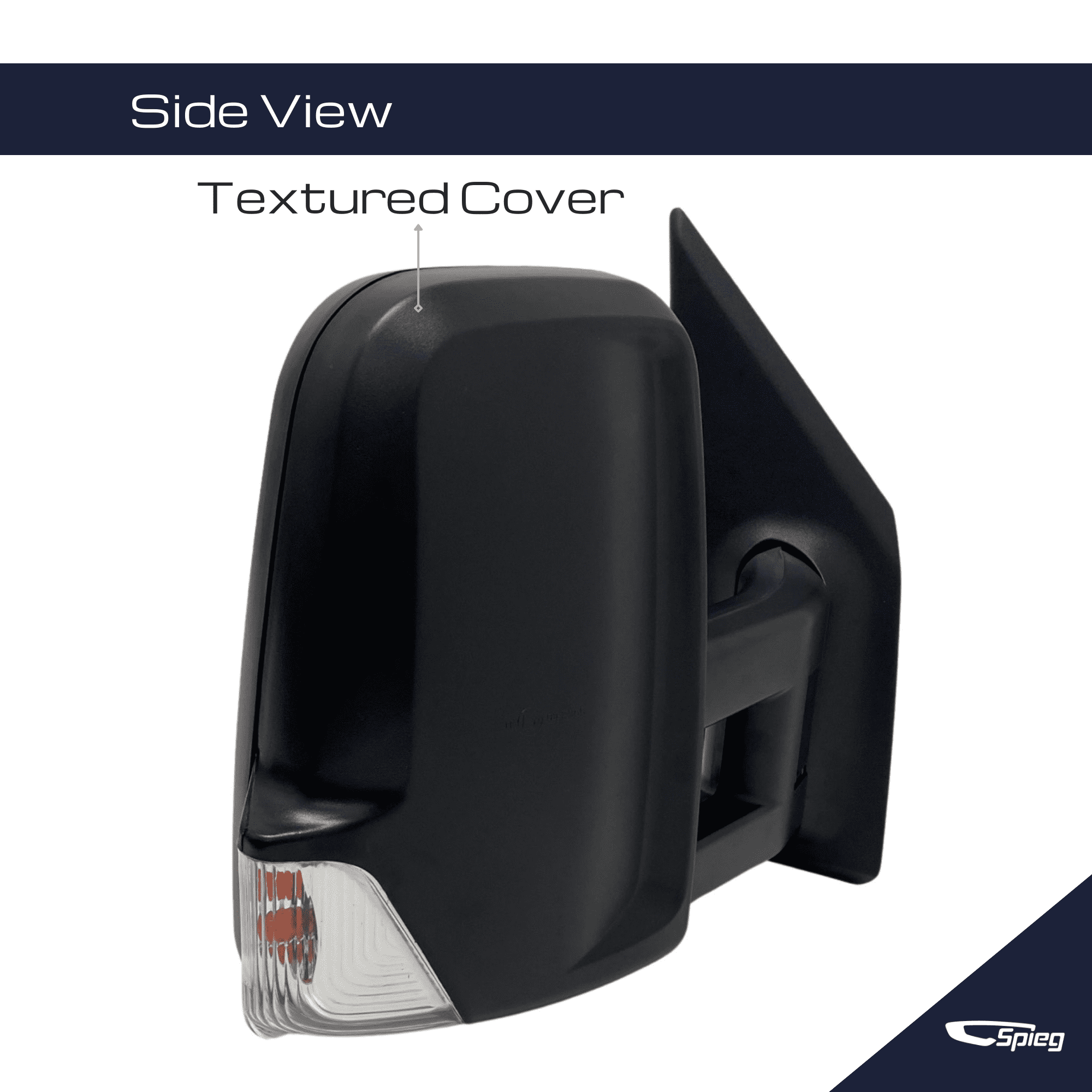 Spieg ‎CH1321380 Long Arm Passenger Side Mirror for 2007-2018 Dodge Mercedes Freightliner Sprinter | Right Side View Mirror Assembly Power Adj Heated Manual Folding Turn Signal | Textured 6Pins