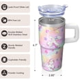 thumbnail image 3 of 20OZ Insulated Unicorn Tumbler with Handle and Comfort Grip Straw Double Wall Stainless Steel Cup Coffee Mug Perfect Presents for Women Mom Friends on Birthday Christmas Thanksgiving, 3 of 6