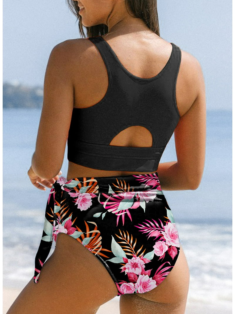 SHEWIN Women Bikini Sets Two Piece Swimsuits Floral Print Bathing