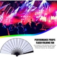 thumbnail image 3 of HSHDLDF Led Rave Fan | Large Folding Fan Nylon Cloth Handheld Folding Fan,Stage Performance Show Light Up Fan Birthday Gift Wedding Night Bar Club Fluorescent Props, 3 of 7