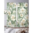 thumbnail image 4 of Sage Green Spring Floral Semi Sheer Curtains 84 Inch Length 2 Panels Set, Summer Botanical Farmhouse Sheer Kitchen Curtain Privacy Voile Window Curtain for Living Room Bedroom Rod Pocket Drapes, 4 of 7