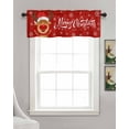 thumbnail image 3 of Red Christmas Elk Linen Curtain Valance for Bedroom/Bathroom/Kitchen/Office/Living/Dining Room Window,Xmas Deer Winter Snowflake Rod Pocket Topper Decorative Cafe Drapes Panel 42"x12", 3 of 6