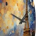 thumbnail image 3 of Designart "Of Lights Paris City art painting V" Architecture Oversized Wall Clock, 3 of 5