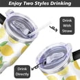 thumbnail image 5 of Lemon 40oz Stainless Steel Vacuum Insulated Tumbler with Lid and Straw for Water Iced Tea Coffee Smoothie and More, 5 of 7