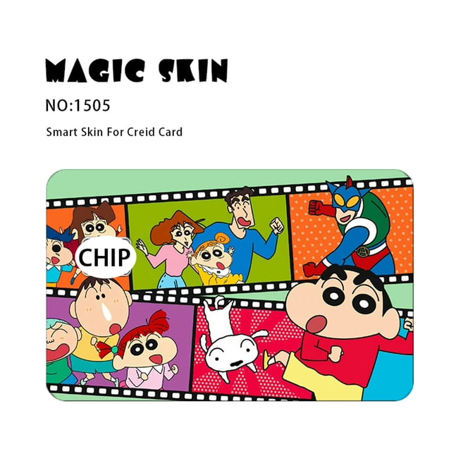 Anime Crayon Shin-Chan Waterproof Poker Sticker Film Tape Skin For Credit/Debit Card With Small Chip