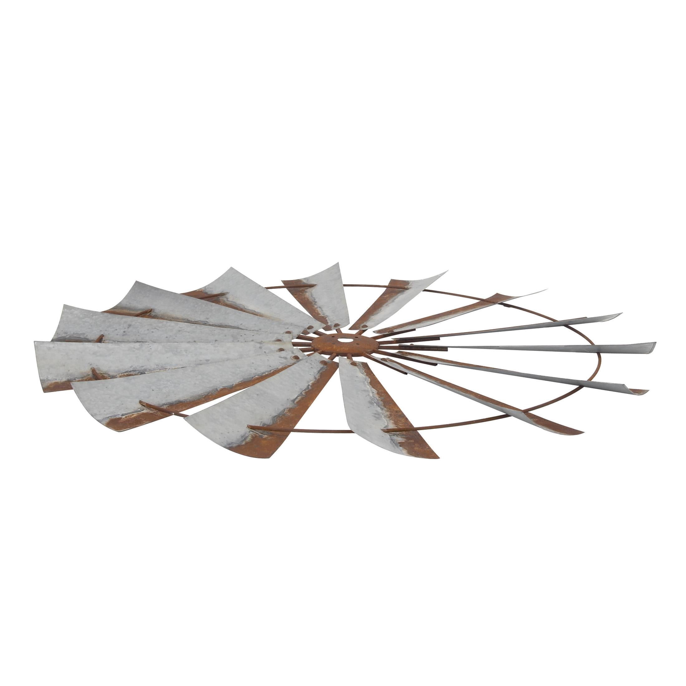 DecMode Gray Metal Indoor Outdoor Windmill Wall Decor