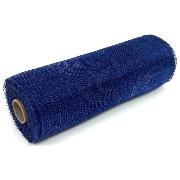 Navy Blue - Floral Mesh Wrap Solid Color - ( 10 Inch x 10 Yards )