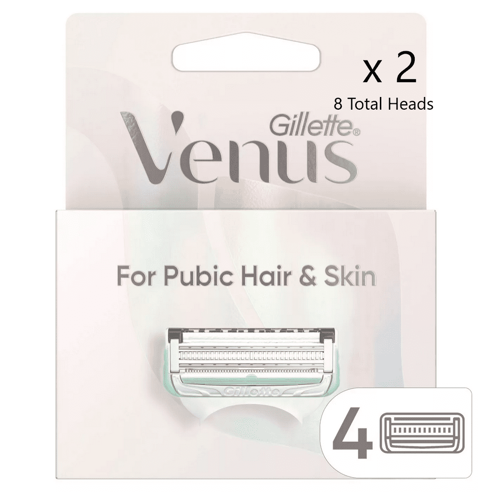 Venus for Pubic Hair & Skin Women's Razor Blade Refills 4ct x 2 (8