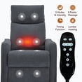 thumbnail image 6 of PAPROOS Rocker Recliner with Heat and Massage, 360°Swivel Rocker Recliner Chair, Small Rocking Recliner for Small Spaces, Home Theater Recliner with 2 Side Pockets, Nursery Glider Chair, Dark Gray, 6 of 9