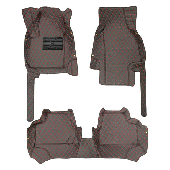 Tuqiang Floor Mats BMW X6 E71 2007-2014 Carpet Protection PU Leather Auto Liners All Weather Anti-Slip Black and Red
