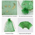 thumbnail image 4 of Bolsas de regalo Jexila, 100 unidades, organza verde, 10 x 15 cm, con cordón, 4 of 7