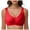 Red, variant on HOWPAY Full Coverage Bras for Women Wireless Push up No Underwire Supportive Stretch Sports Pullover Bralettes Comfortable Soft T-Shirt Bra Black L