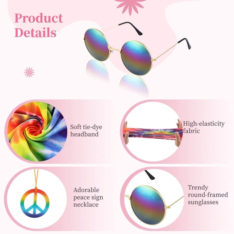 Hippie Sunglasses Multicolor Round 60s 70s Party Accessories for Women Men Amazon.com: Blulu 10 Pairs Round Hippie Sunglasses 60s 70s  main image 2