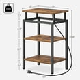 thumbnail image 3 of End Table with Charging Station, Side Table with USB Ports and Outlets, Small Nightstand with 3-Tier Storage Shelf, Bedside Table for Small Spaces, Living Room, Rustic Brown and Black, 3 of 18